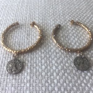 TAT2 designs gold Hoop Earring with Silver coins